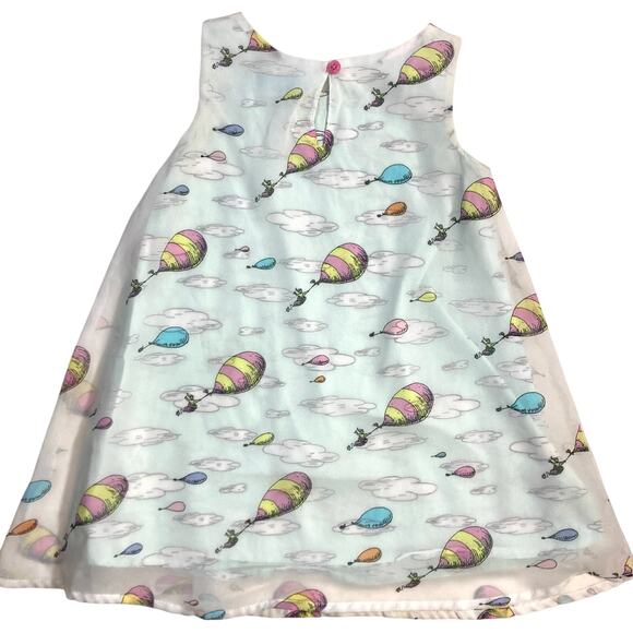 Dr Seuss Oh The Places Youll Go Hot Air Balloon Clouds Layered Sheer Tunic Dress - Picture 2 of 10